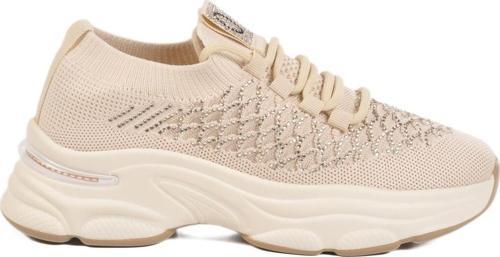 Krem Hafif Triko Örme Anatomik Kadın Sneaker B064 Z
