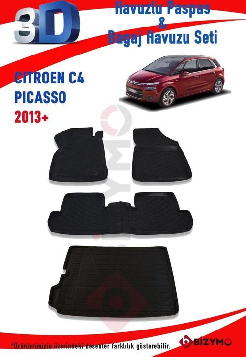 Citroen C4 Picasso 2013+ Havuzlu Paspas ve Bagaj Seti Bizymo