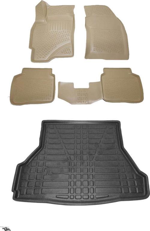 Ford Mondeo Sedan 2001-2007 3D Havuzlu Bej Paspas ve Bagaj Havuzu