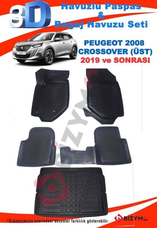 Peugeot 2008 Crossover 2019+ 3D Paspas ve Üst Bagaj Havuzu Bizymo