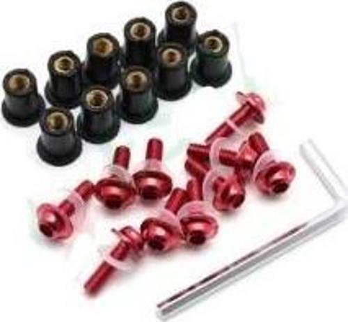 Siperlik Cam Vidası 5mm 10lu Set Kırmızı