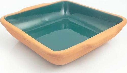 El Yapımı Mini İçi Sırlı Toprak Güveç Kare Fırın Kabı Tepsisi
