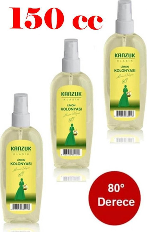 3 Adet 150cc 80 Derece Sprey Limon Kolonya