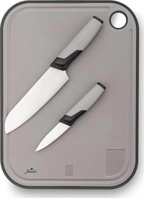 Smart Grey Kesme Tahtası ve 2'li Bıçak Seti