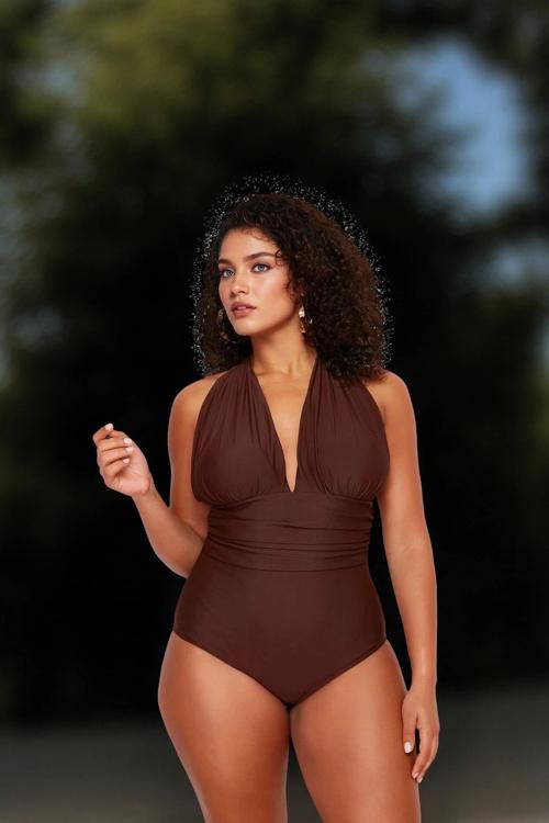 Konforlu Çapraz Rahat Kesim Büyük Beden Mayo Battal Boy Deniz Kıyafeti