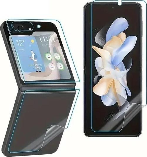 Samsung Galaxy Z Flip 7 FE Uyumlu Ön+Arka Body Şeffaf Ultra koruyucu Nano Jelatin