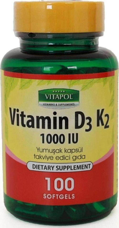 Vitamin D3 Vitamin K2 100 Softgel D Vitamini K Vitamini