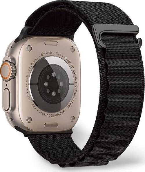 Akıllı Saat Watch için Uyumlu 42MM 44MM 45MM 49MM 1/2/3/4/5/6/se/7/8/ultra Çift Katman Kordon ve Kayışı Siyah