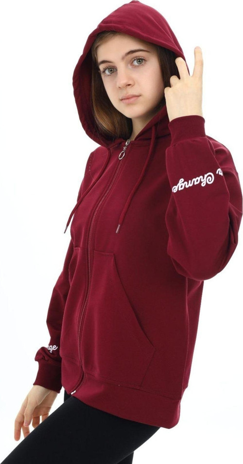 Angelos Gırls Kız Çocuk Fermuarlı Kapüşonlu Sweatshirt 2 İplik 9-14 Yaş Wap7123