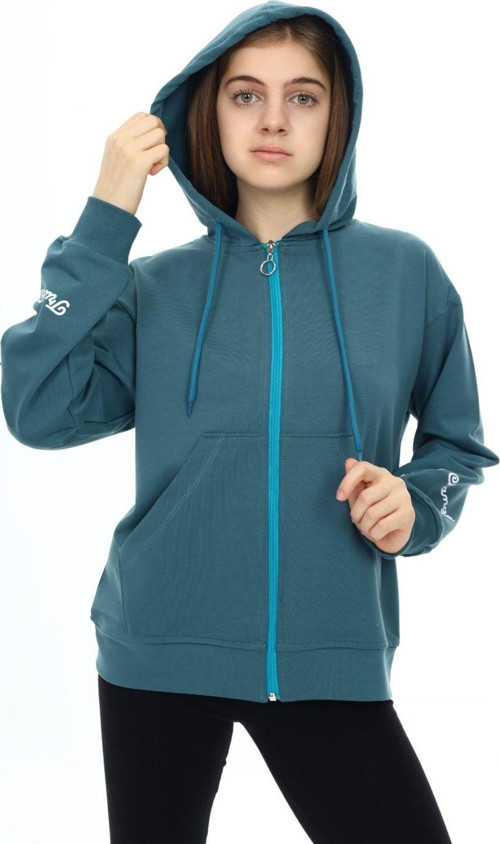 Angelos Gırls Kız Çocuk Fermuarlı Kapüşonlu Sweatshirt 2 İplik 9-14 Yaş Wap7123