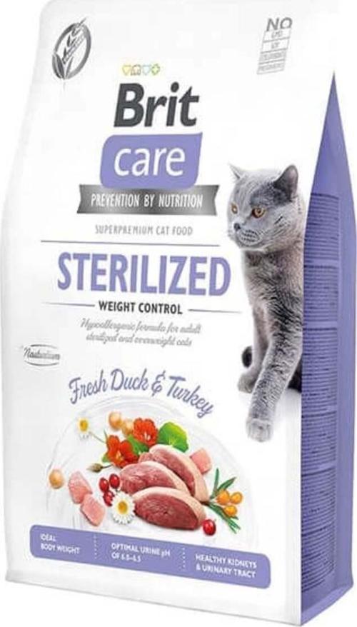 Hypo-allergenic Kilo Kontrolü Için Ördekli Tahılsız Kısırlaştırılmış Kedi Maması 7kg