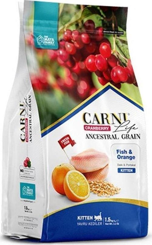 Az Tahıllı Balık Portakal Ve Kızılcıklı Yavru Kedi Maması 10 Kg
