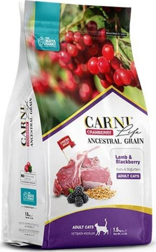 Az Tahıllı Kuzu Etli Böğürtlen Ve Kızılcıklı Yetişkin Kedi Maması 10 Kg