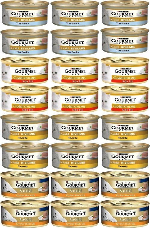 Karışık Kıyılmış Konserve Yetişkin Kedi Yaş Maması 24 X 85 G