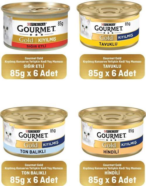 Karışık Kıyılmış Konserve Yetişkin Kedi Yaş Maması 24 X 85 G