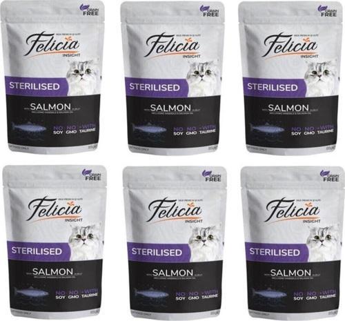 Pouch Tahılsız Sterilized Kısır Somonlu Yaş Mama 85 gr X 6 Adet