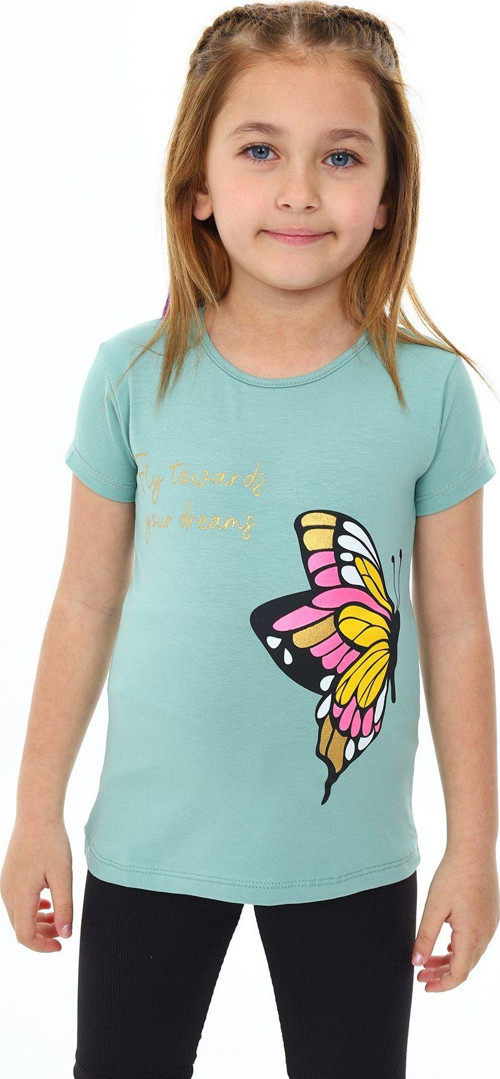 Angelos Gırls Kız Çocuk Kelebek Baskılı T-Shirt Pz106.4