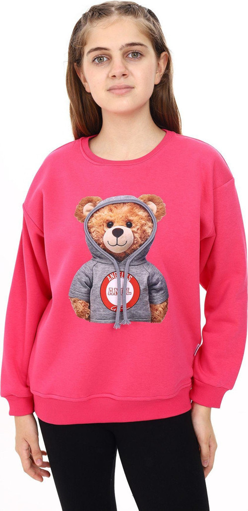 Angelos Gırls Kız Çocuk Ayıcık Baskılı Sweatshirt 7-13 Yaş Lx282