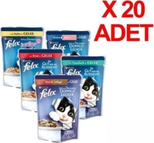 Karışık Paket Pouch Kedi Konservesi 20 X 85 Gr