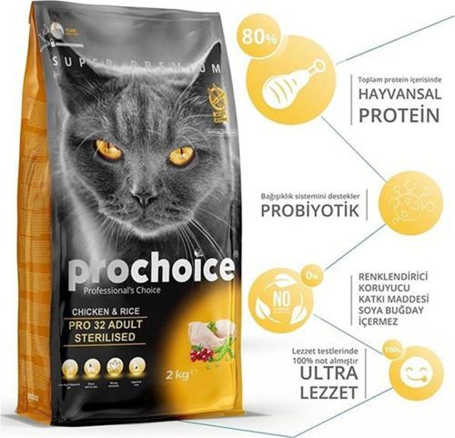 Cat Pro 32 Tavuklu Ve Pirinçli Kısırlaştırılmış Kedi Maması 15 Kg