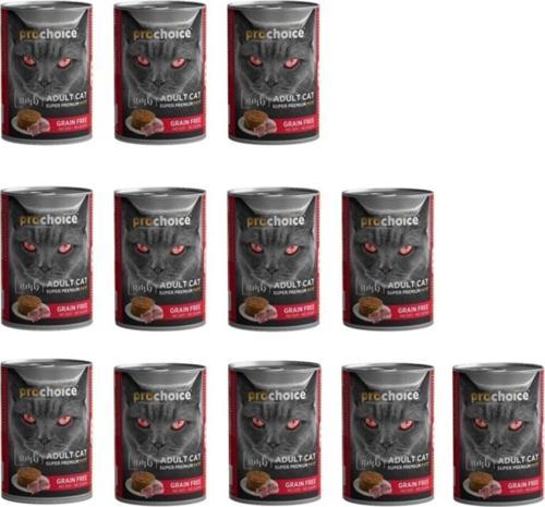 Kuzu Etli Şekersiz Tahılsız Ezme Yetişkin Kedi Konservesi 400gr 12'li