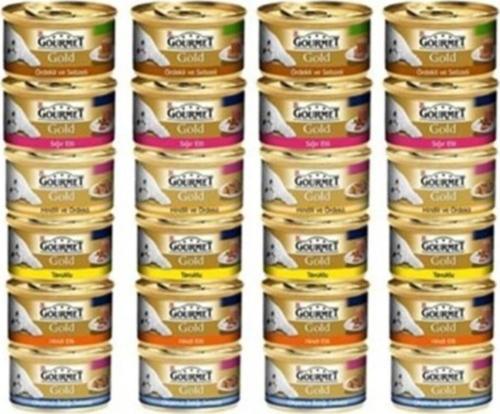 Gold 24 Adet Karışık 85 Gr Kedi Konserve Maması