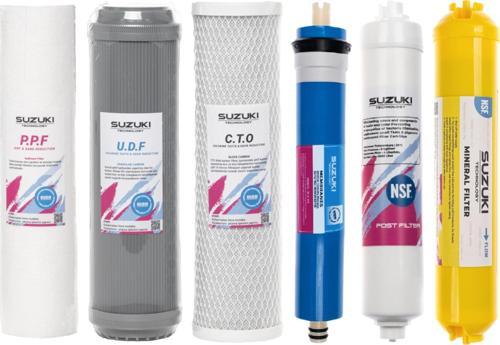 10 Inç Açık Kasa Su Arıtma Cihazı Tam Set (6 Filtre) Mineral Filtre Ilaveli