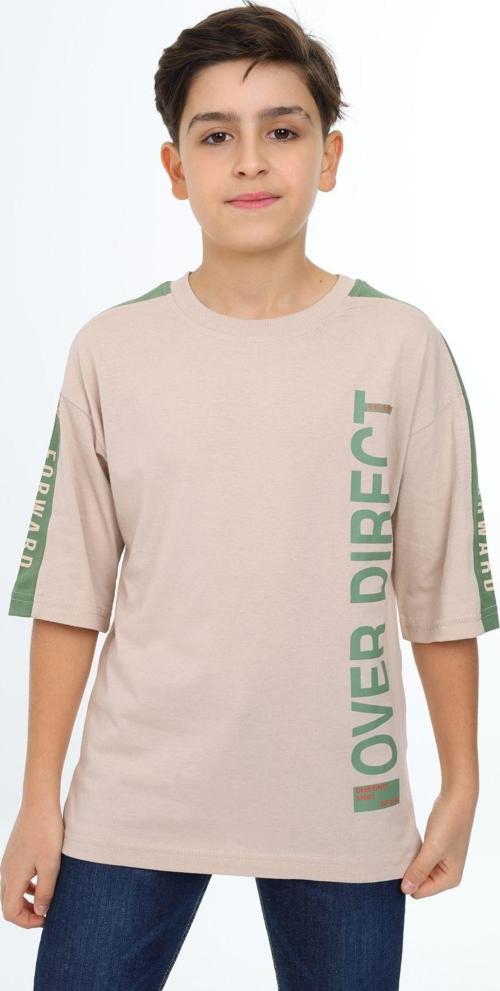 Angelos Gırls Erkek Çocuk Kol Şerit Garnili T-Shirt 9-14 Yaş Lx7063