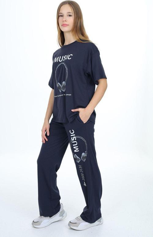 Angelos Gırls Kız Çocuk Kulaklık Baskılı Takım 9-14 Yaş Lx303