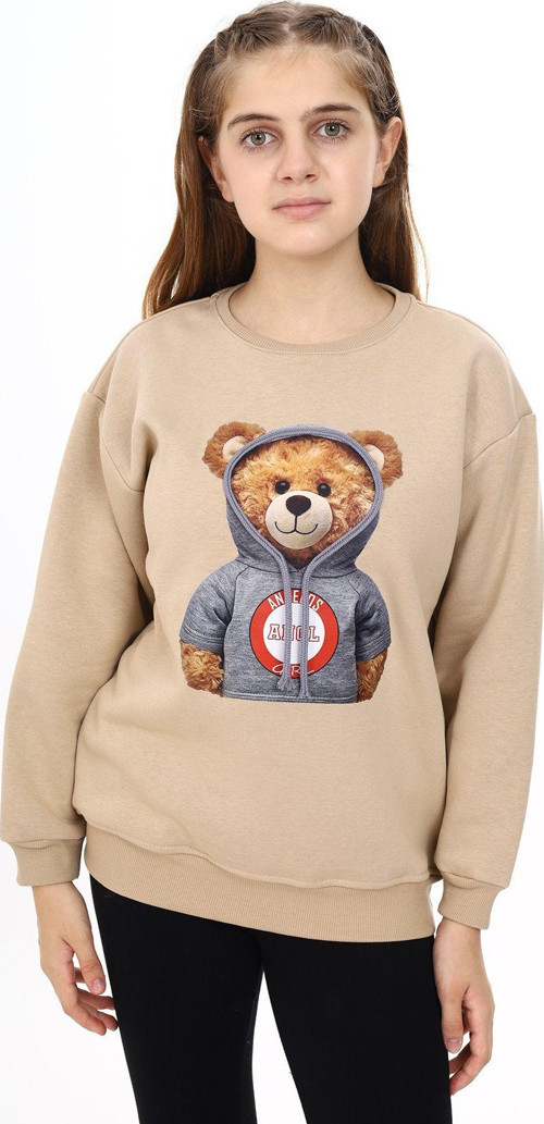 Angelos Gırls Kız Çocuk Ayıcık Baskılı Sweatshirt 7-13 Yaş Lx282