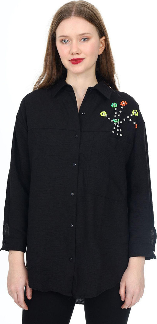 Kadın Gömlek-Omzu Taş Süslemeli-S-M-L-Xl-0202Zyk