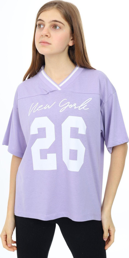 Angelos Gırls Kız Çocuk V Yaka T-Shirt Lx021