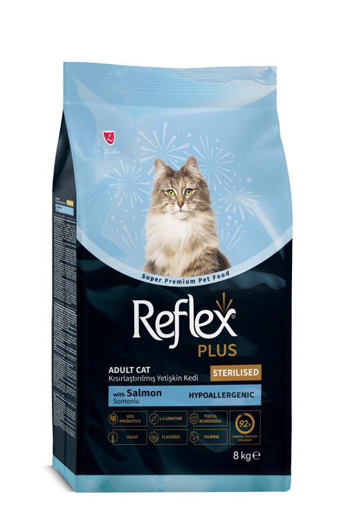 Plus Hipoalerjenik Kısırlaştırılmış/Sterilised Somonlu Yetişkin Kedi Maması 8 kg
