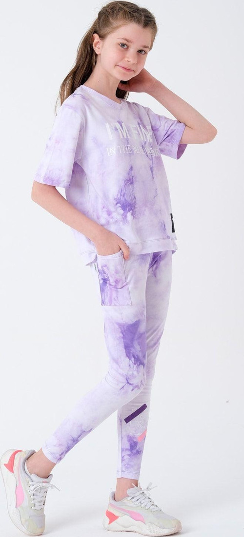 Style Chıld Kız Çocuk Mor Batik Taytlı Takım Ktt1996