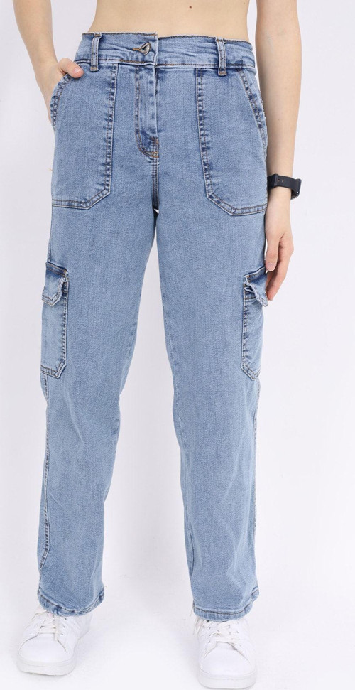 Angelos Gırls Kız Çocuk Kargo Cepli Jean Pantolon 9-14 Yaş Lx220