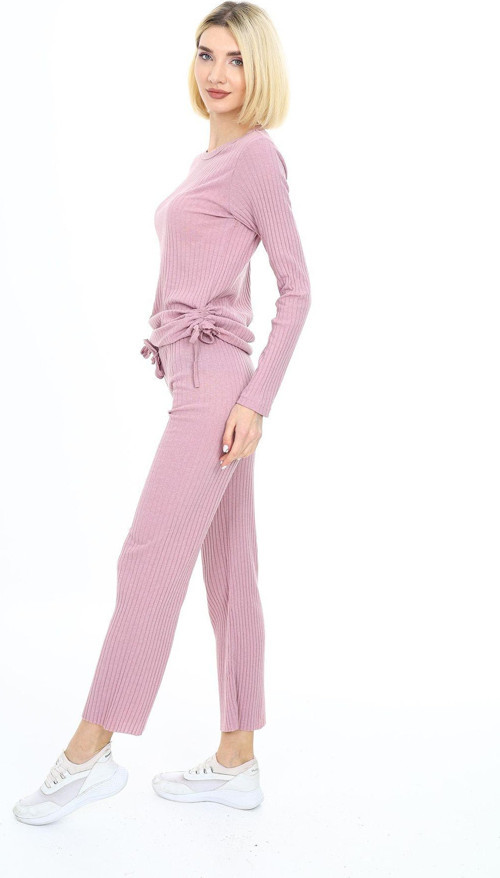 Kadın Büzgü Detaylı Alt-Üst Takım S-M-L-Xl 220Mrvn