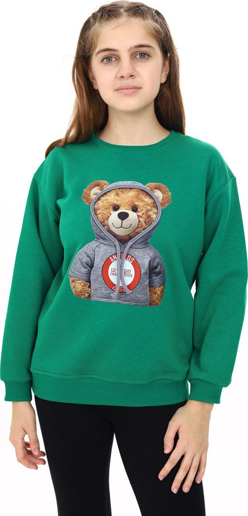 Angelos Gırls Kız Çocuk Ayıcık Baskılı Sweatshirt 7-13 Yaş Lx282