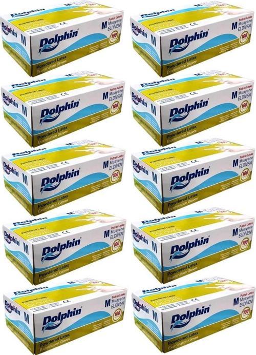 Tek Kullanımlık Lateks Beyaz Pudralı Medium Muayne Eldiveni - 10 Adet 100'lü Paket/Koli