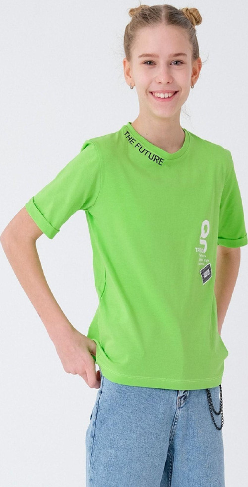 Style Chıld Kız Çocuk Yeşil Baskılı T-Shirt T1904