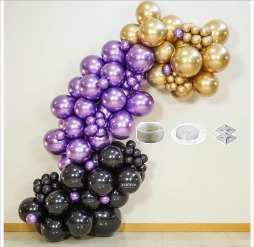 30 Adet Metalik Gold, 30 Adet Metalik Mor, 30 Adet Metalik Siyah Balon