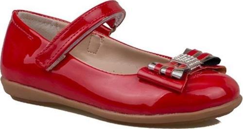 Kırmızı Bebe Kız Çocuk Cırtlı Parlak Babet