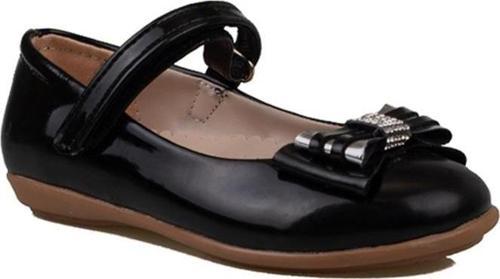 Siyah Bebe Kız Çocuk Cırtlı Parlak Babet