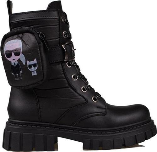 Siyah Cüzdan Detaylı Kız Çocuk Postal Bot