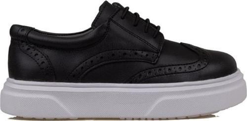 Siyah Lazer İşlemeli Erkek Çocuk Casual Ayakkabı