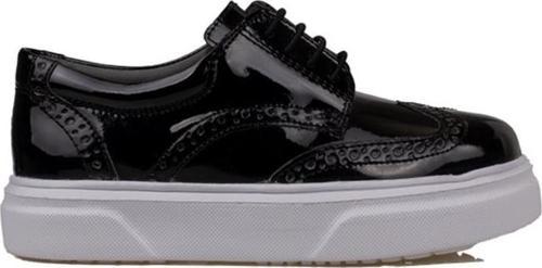 Siyah Lazer İşlemeli Rugan Erkek Çocuk Casual Ayakkabı