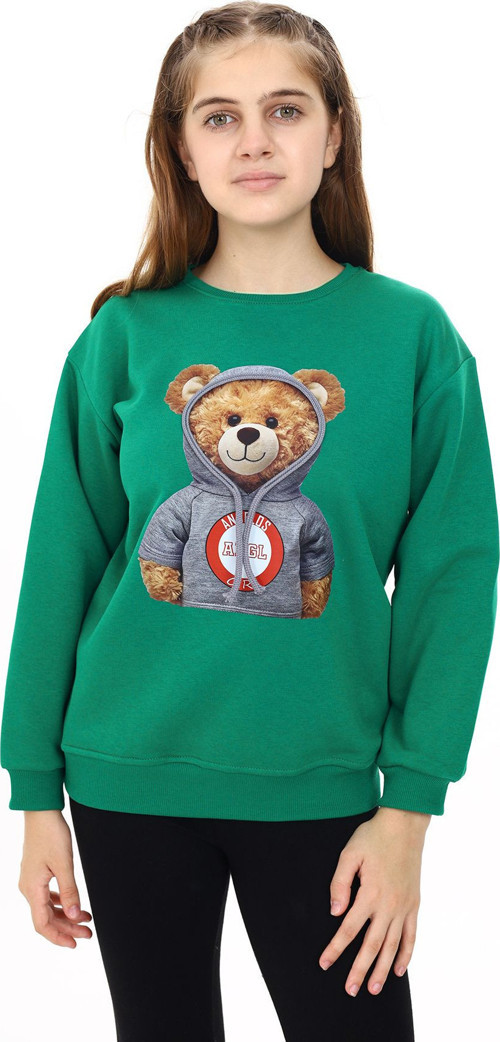 Angelos Gırls Kız Çocuk Ayıcık Baskılı Sweatshirt 7-13 Yaş Lx282