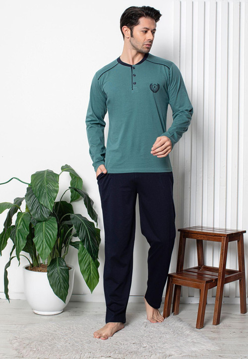 Erkek Pijama Takımı-Bloklu-M-L-Xl-2Xl-5806Kx