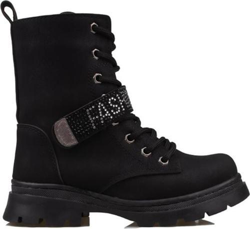 Siyah Mat Fashion Kız Çocuk Fermuarlı Postal Bot