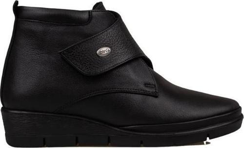 Siyah Kadın Hakiki Deri Cırtlı Bot