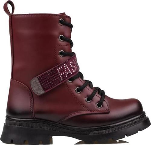 Bordo Fashion Kız Çocuk Fermuarlı Postal Bot